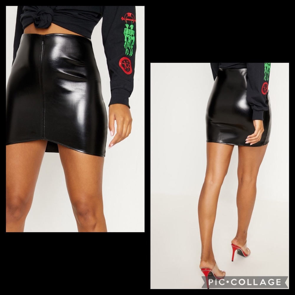 ☀️☀️☀️ 4/$20 NWT! Pretty Little Things Bekka asymmetrical vegan leather skirt!